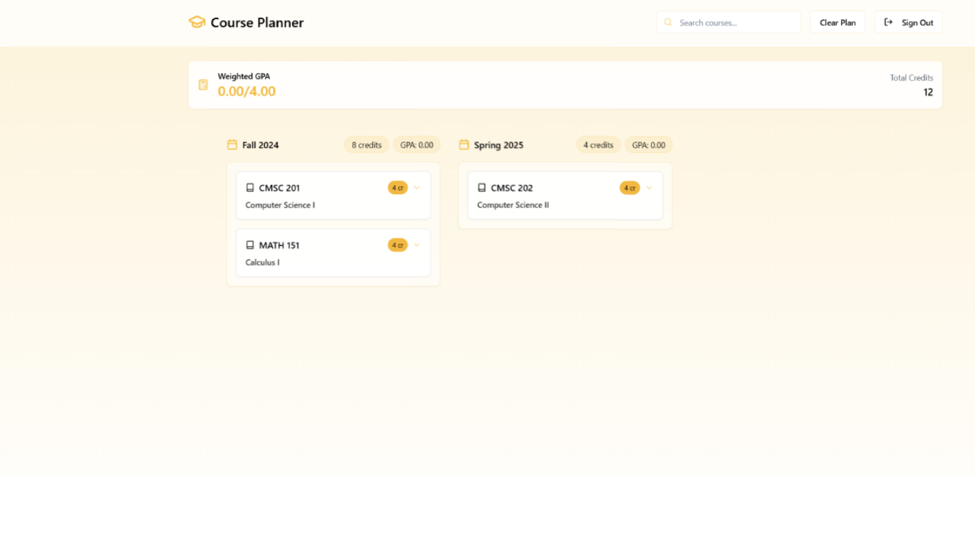 UMBC Course Planner Homepage